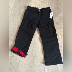 NEW Black Old Navy Pants with a Plaid Hem. Size 3T!
